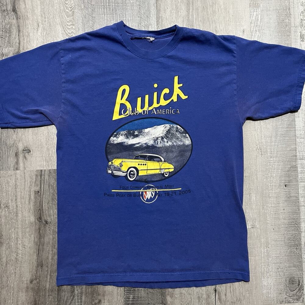 VTG Buick Club Of America 1940 Business Coupe Blue Car Club Y2K T Shirt 2005